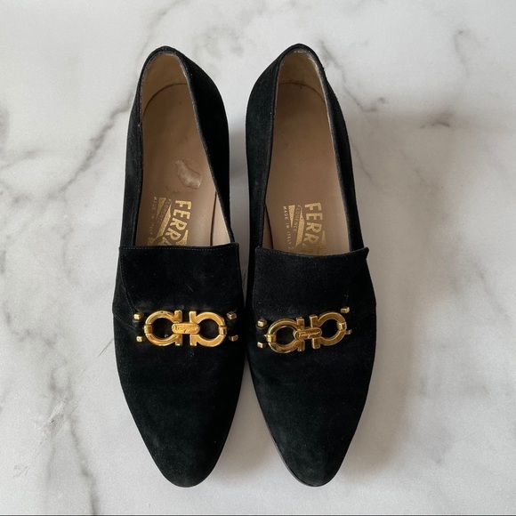 Vintage Ferragamo Horsebit Block Heel